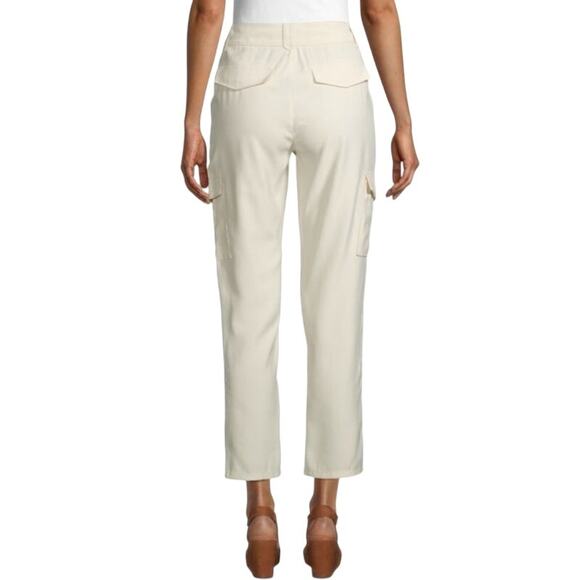 Paige Women's Becca Pleated Cargo Pants Flowy Rayon Size 6 Designer Boho Chic - Picture 2 of 10